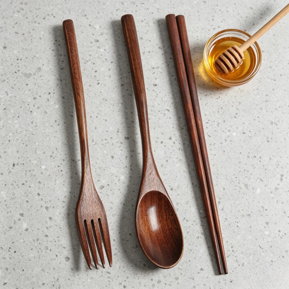 10PCS Natural Wooden Soup Spoon Elliptical Ergonomic Design Eco Friendly Tableware for Home Kitchen Cooking Dining