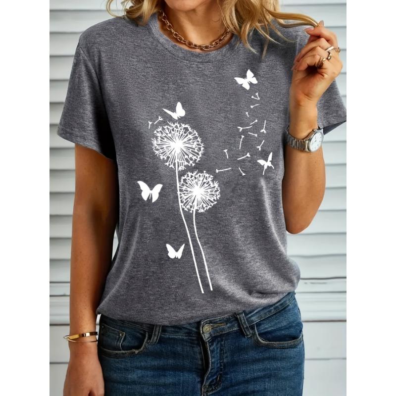 

Large size letter printed T-shirt, short sleeved round neck casual top, summer, women s plus size clothing 5XL