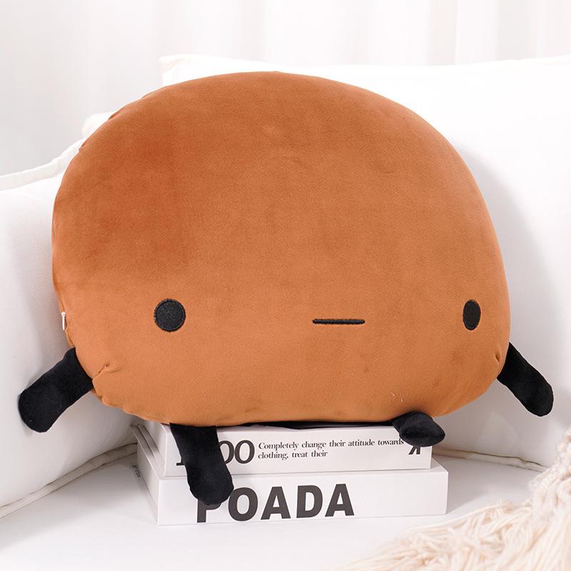 Kua Jingsins Soft Cute Sad Potato Emoji Plush Pillow Doll Cushion 10 cm темно-коричневого