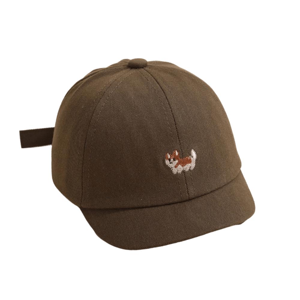 

Soft Kids Sun Hat Corgi Dog Adjustable Cap Casual Summer Cap Children кавовий