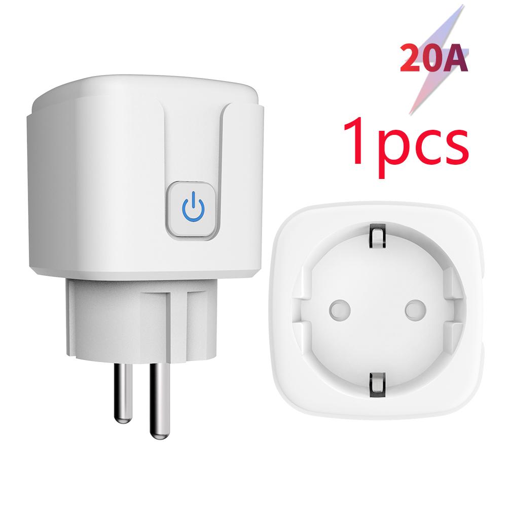 Sixwgh Tuya Smart Socket 20a Wifi Eu Plug Electrical Outlet Power Monitor Countdown Function Support Google Home,alice ,aleax