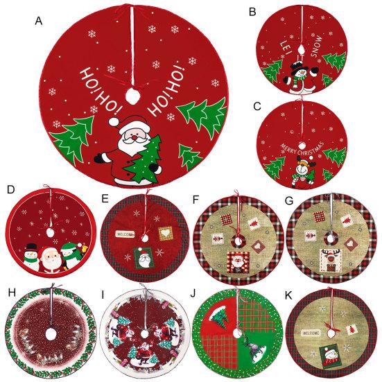 Excelente falda para árbol de Navidad, mano de obra fina, tejido de cáñamo, parte inferior de Papá Noel