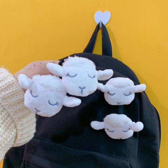 Cute Girls 3D Plush Lamb Elastic Hair Rope Ponytail Holder Brooch