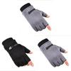 Mens Fleece Half Finger Gloves With Touch Screen For Commute And Active Outdoor Use