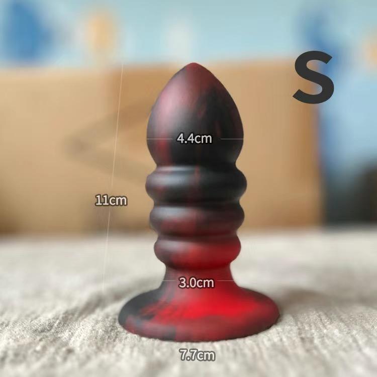 3 Sizes Silicone Anal Beads Plug, Soft Flexible Design, Strong Suction Cup, Waterproof Silicone Material, Comfortable Trainer Collection, Black & Red