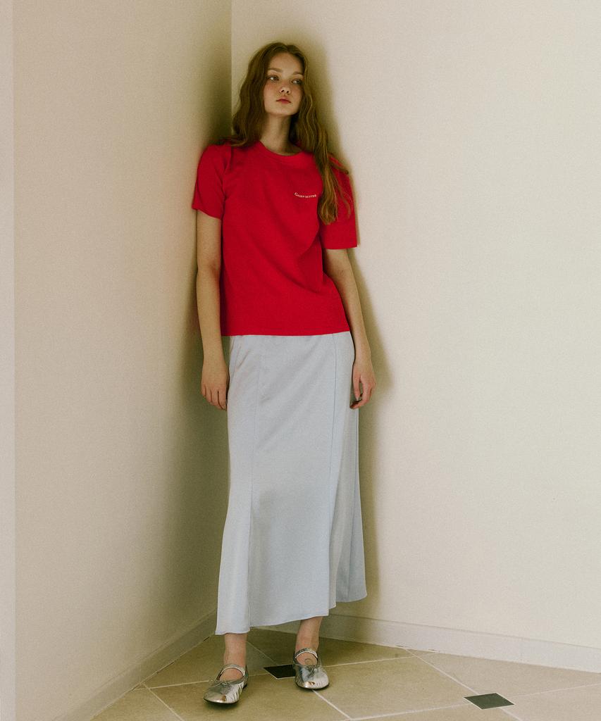 Green Butter Silky Banding Skirt (Light Blue)