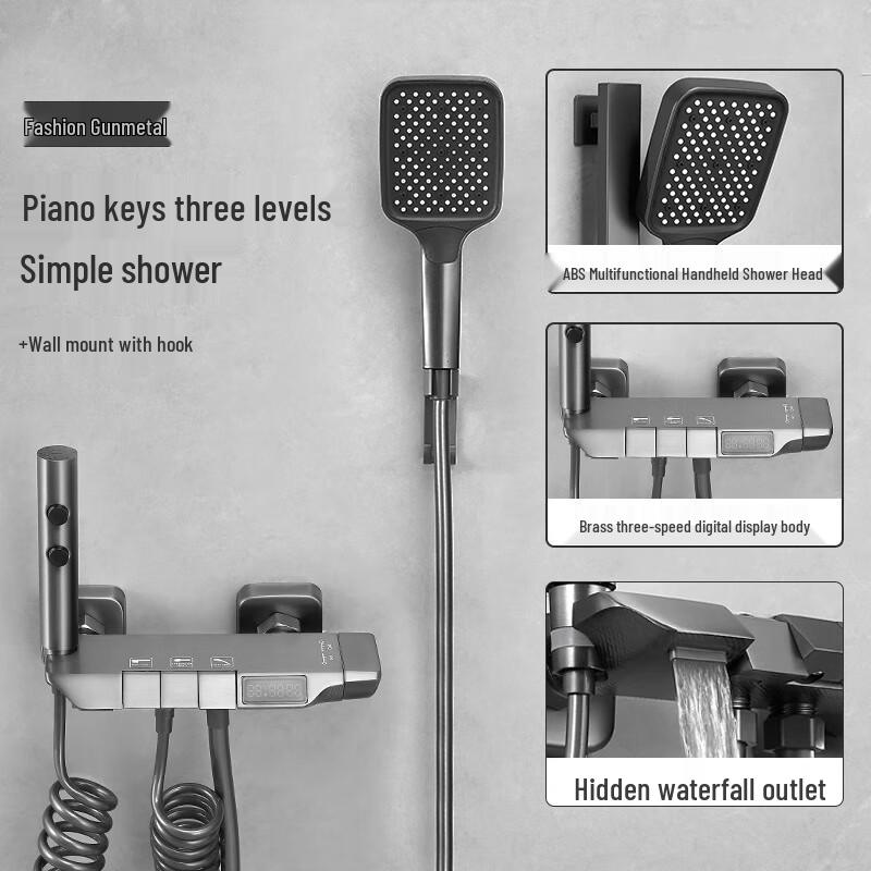 MDNG Piano Key Digital Display Thermostatic Shower Set