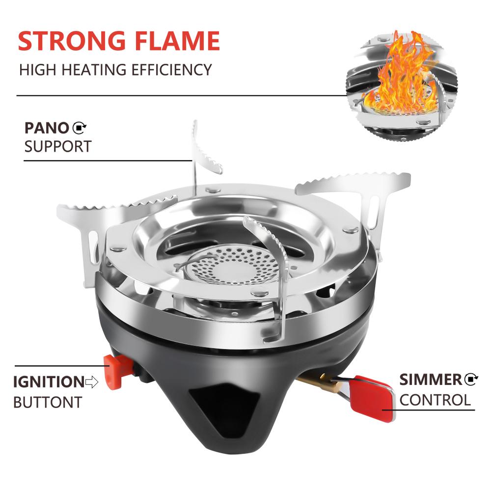 APG Portable 1400ml Cooking System Outdoor Hiking Camping Stove Heat Exchanger Pot Propane Gas Burners