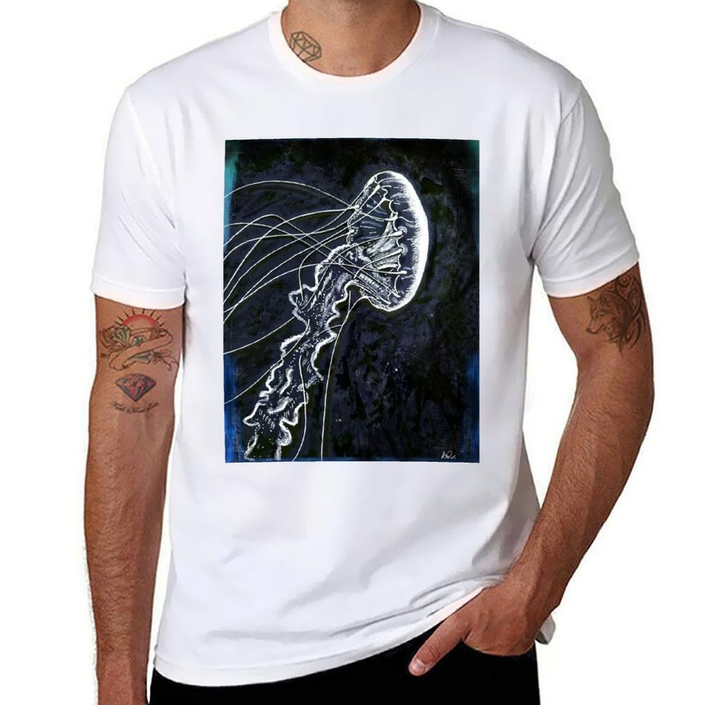 Glowing Jellyfish Tshirt Summer Casual Loose Tshirt