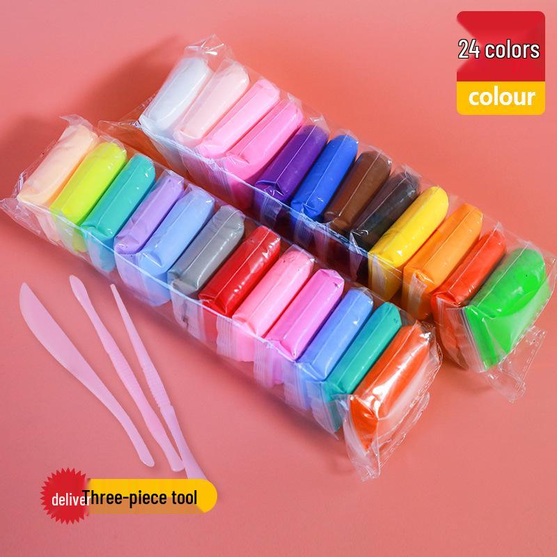 Children's DIY Super Light Clay Kit with Safe Space Rubber and Colored Clay Tools