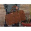 Personalized Cowhide Leather Duffel Bag: Weekender Travel Bag