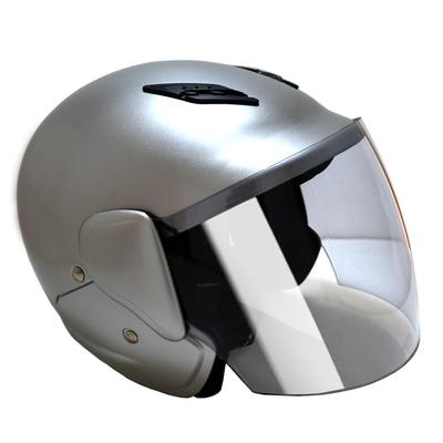 Stylish Helmet for and Mopeds Up To Silver with SG Semi-jet Motorcycles, Scooters, 125cc, Shield, Standard.