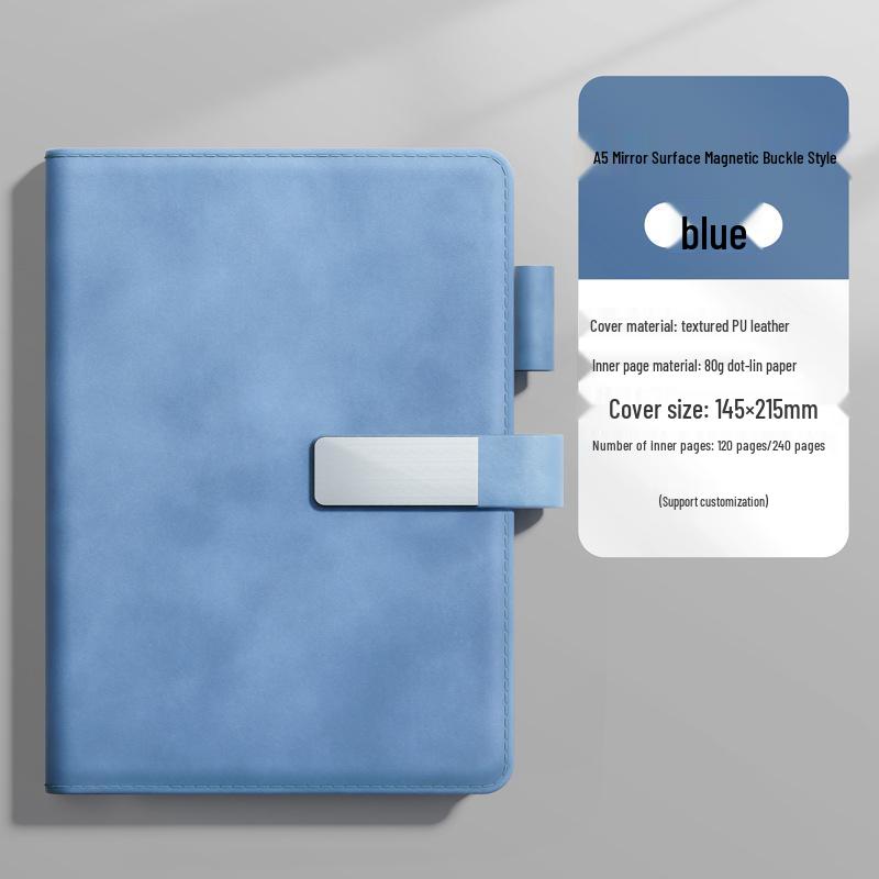 A5 Custom Logo Soft Leather Business Notebook Gift Set with Buckle Closure