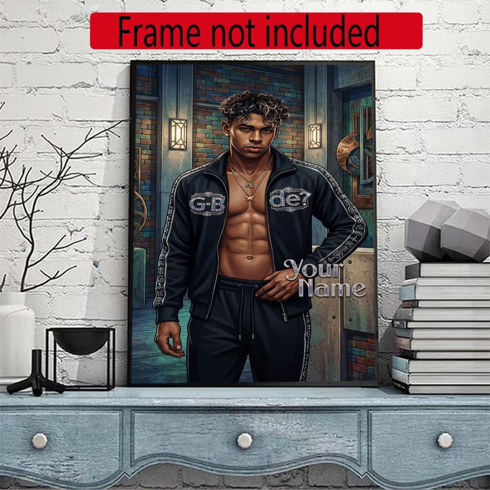 Lamin Yamal Customize Your Name Diamond Painting Round Diamond Diy Frameless Holiday Artwork Suitable For Home Office Wall Decoration