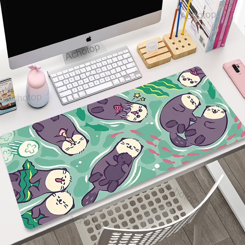 Kawaii frogs Desk Mat Large Gaming Mousepad XXL Cute Mouse Pad Anime Aesthetic Cozi Lofi Plant Green Extended Deskmat x