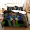3D Dragonfly Bedding Set Insect Duvet Cover Pillowcase 2/3 Birthday Gift AU180 * 210 Full Size Quick Drying Soft and Minimalist Style Home Textile