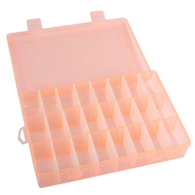 Qi Adjustable 24 Compartment Plastic Storage Box Jewelry Earring Case OR