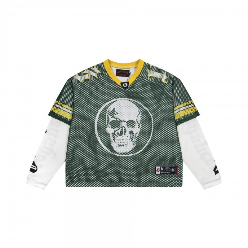 Mens Long Sleeve T Shirt Loose Fit Streetwear Hip Hop Casual Mesh Jersey 2025