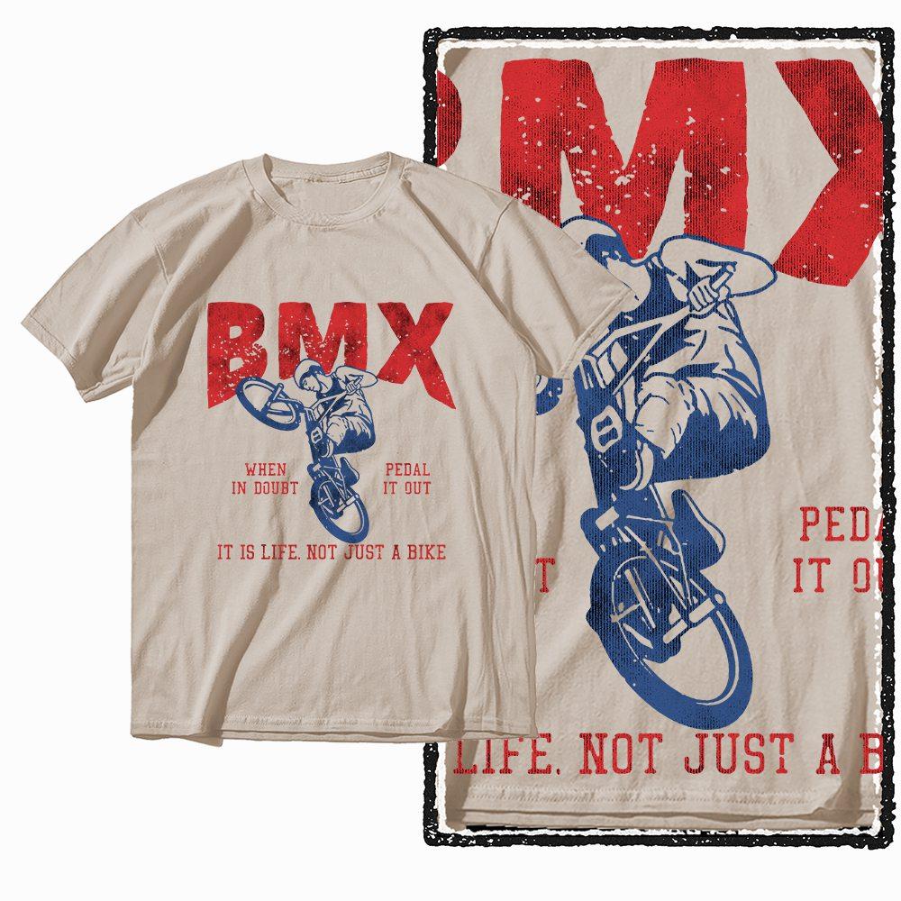 

G47 Beige Vintage Streetwear Cotton Men s BMX bicycle Printed Graphic T-shirt | Big Size Cool O-neck men s Tee Tshirt S