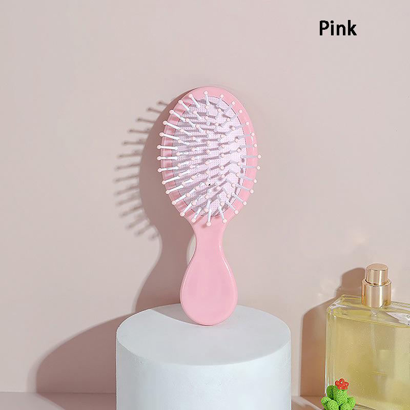 

Мультяшная подушка безопасности расческа для волос мини милый массажер для головы антистатические аксессуары для укладки влажных и сухих портативная дорожная щетка для волос подарок розовый
