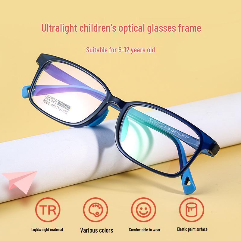 Children's Ultralight Myopia Eyeglass Frames 8208S - Durable Plastic & Steel, Prescription Ready for Boys