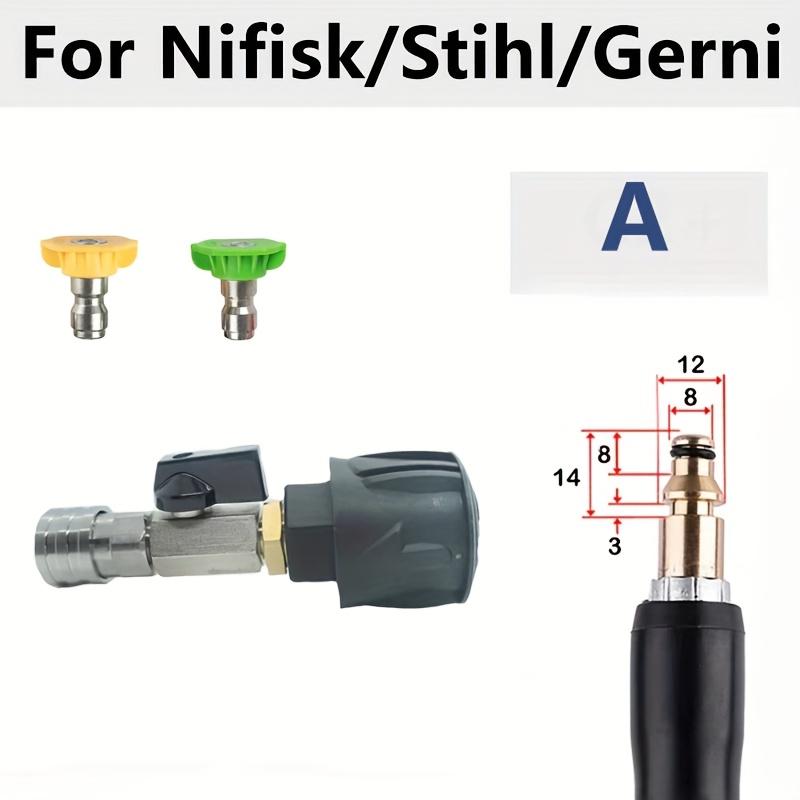 Adjustable Water Flow Adapter - 1/4" Quick Connect, 15°25° Nozzles, Compatible with Karcher Nilfisk Hoses