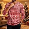 Men's Long Sleeve Shirt Christmas Print Holiday Casual Top