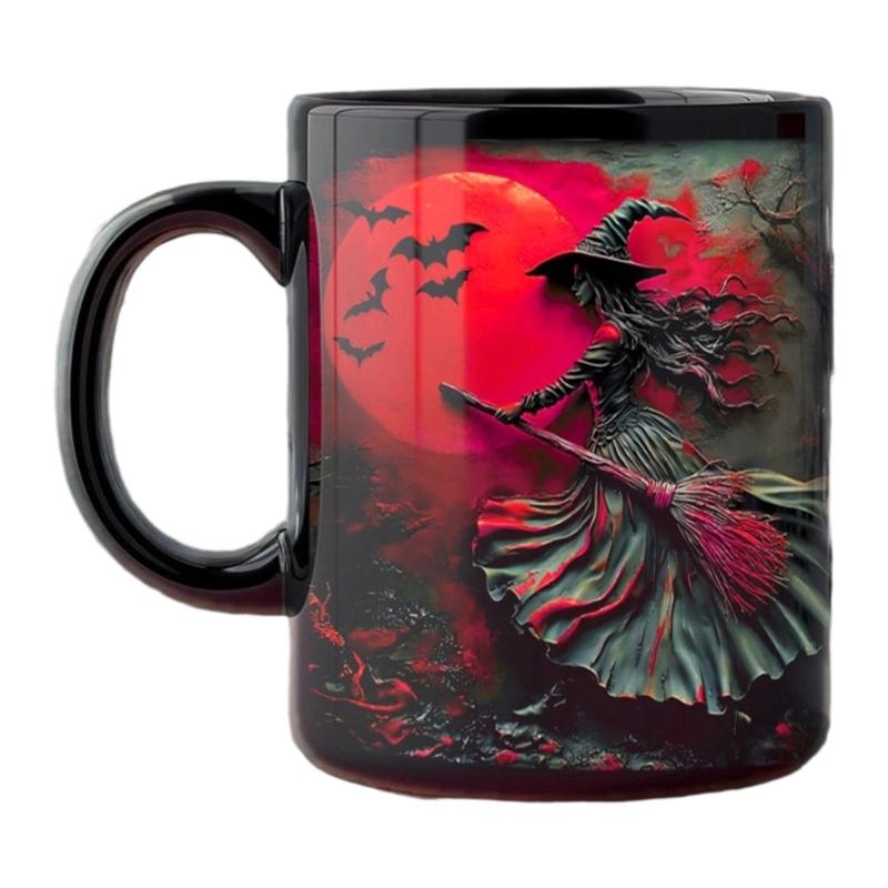 Canecas de Cerâmica Exclusivas com Tema de Bruxas 3D Grande Capacidade Presente de Halloween Xícara de Café para Chocolate Quente Chás Presente de Halloween