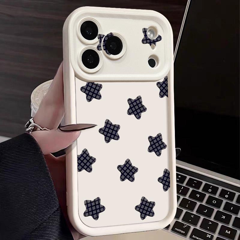 Plaid Pentagram Pattern Phone Case For iPhone 17 Air 16e 15 16 Pro Max 14 16 Plus 13 12 Pro Max 11 Soft TPU Silicone Back Cover