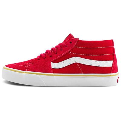 SK8 Mid Top Skateboard-Schuhe Unisex Rote Weiße Sneaker VN000BWEJV6