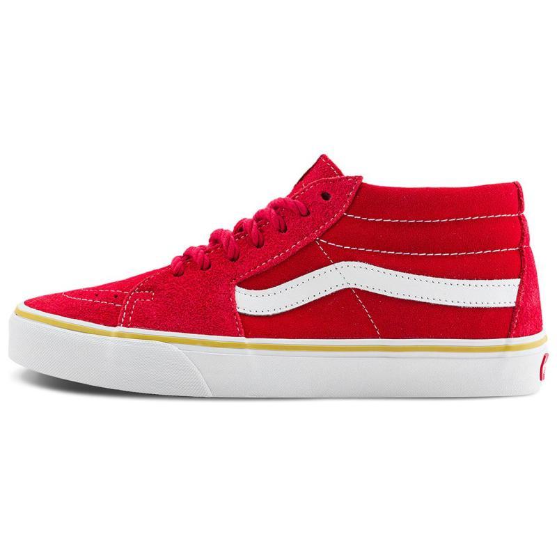 Vans SK8 MID Top Skateboard Shoes Unisex Red White Sneakers VN000BWEJV6