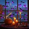 Halloween 3D Spider Bat Wall Stickers with LED Flash Lights Scary Atmosphere Party Supplies Window Home Decoration