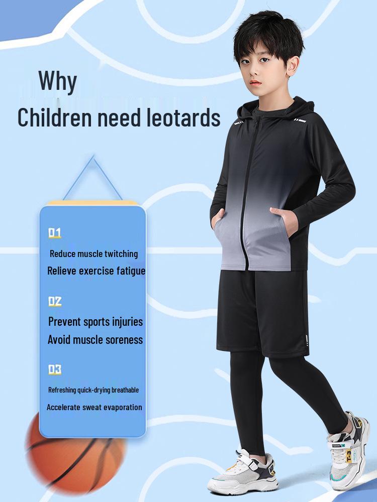 Autumn Quick-Drying Sports Suit: Boys' Basketball & Football Training Outfit with Tight-Fitting Winter Fitness Clothes for Teens