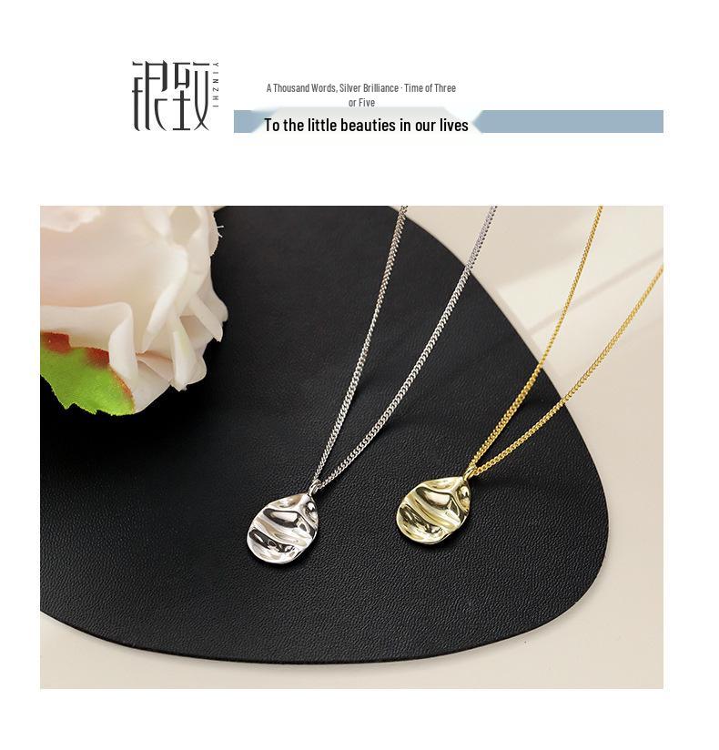 Women's Hip-Hop Silver Water Drop Pendant Necklace - Simple & Stylish Clavicle Chain for Daily Wear