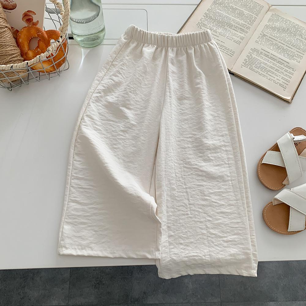 

Summer Girls Nine-point Straight-leg Pants Thin Section All-match Nipple Pants Simple Casual Pants 80cm кремовый