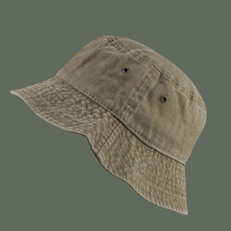 Pălărie de pescar din denim spălat retro, la modă și versatilă, cu boruri largi pentru protecție solară