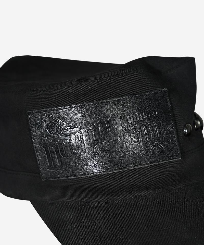 DARLING, YOU'RE BAD Label Stud Military Cap #Black