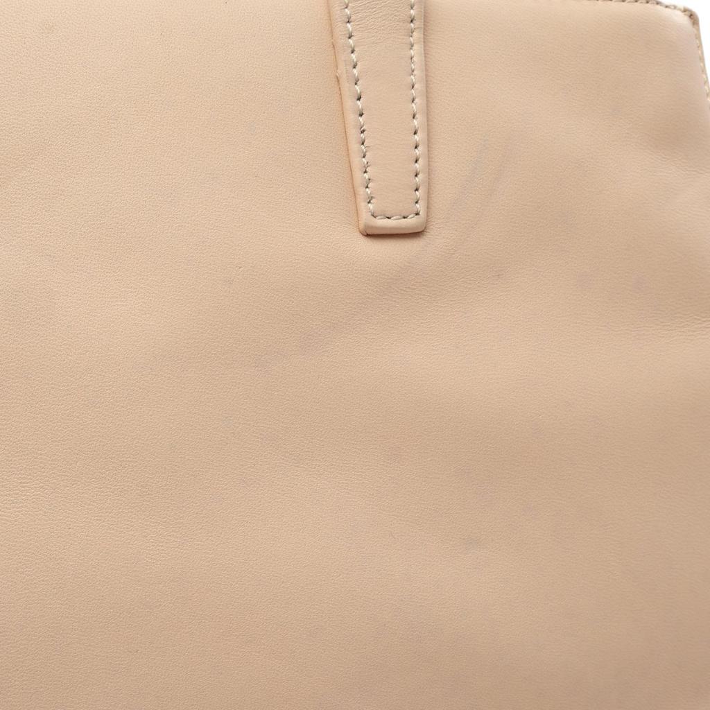 Used LOEWE Anagram Handbag Leather Beige Used Women