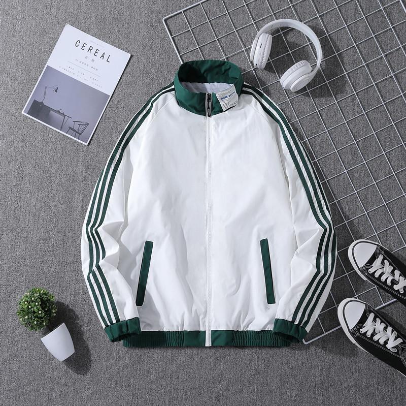 Jacket Men's Baseball Collar Men's Jacket Three Stripes Casual Top Men's Running Men's Sports Jacket