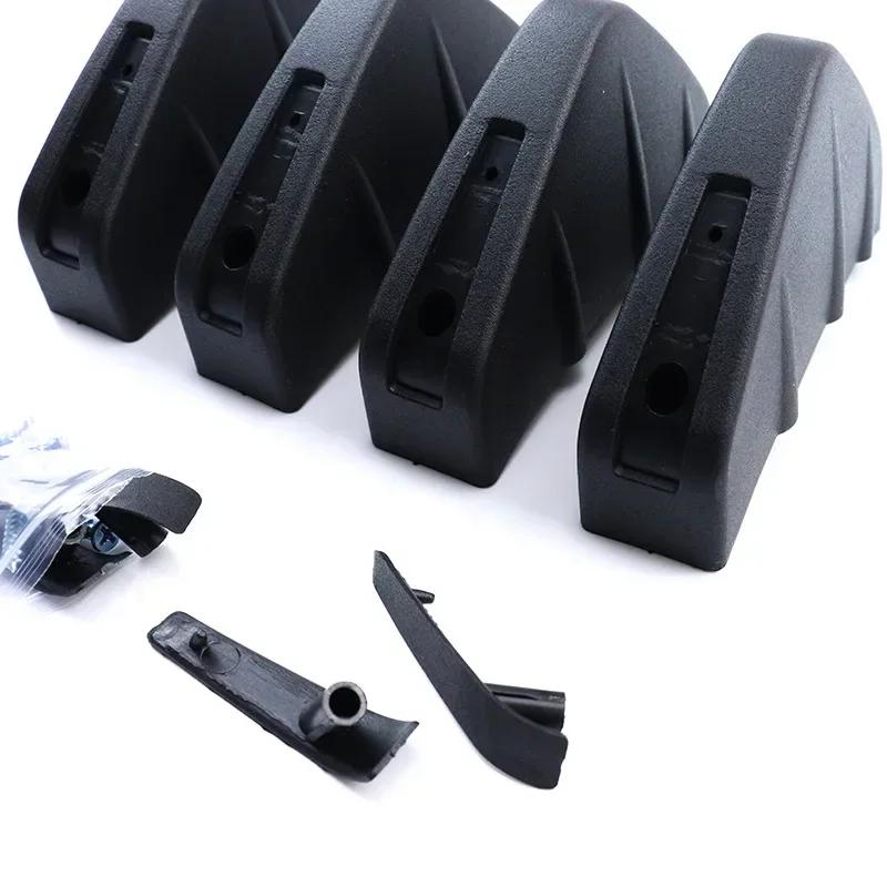 New 4pcs Universal Car Red Black Carbon Fiber Pattern Modified Shark Fin Rear Spoiler Rear Bumper Lip Diffuser Anti-collision