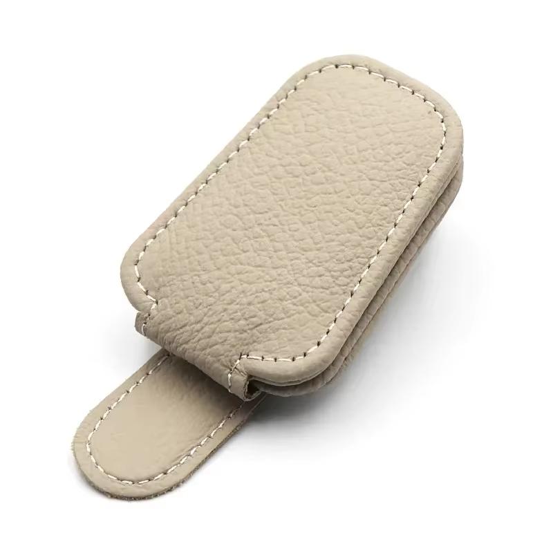 

Multi Color Pu Leather Car Visor Sunglasses Holder Magnetic Glasses Clip Hanger For Universal Auto Interior Accessories хаки