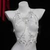 Fashionable Rhinestones Layered Chest Jewelry Trendy Bowknot Design Body Chain Jewelry For Pool Parties Night Event