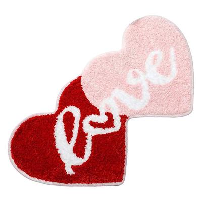 Wedding Bathroom Imitated Cashmere Absorbent Carpet Red Festive Girl Heart Toilet Non-Slip Mat Door Mat Home Decoration