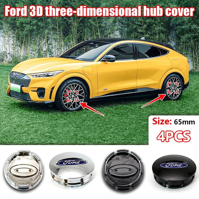 ABS 65mm Car Styling Wheel Center Hub Cap Emblem Logo Hub Cap Silver For Ford Fiesta Mondeo Fusion Explorer Escape Car Styling