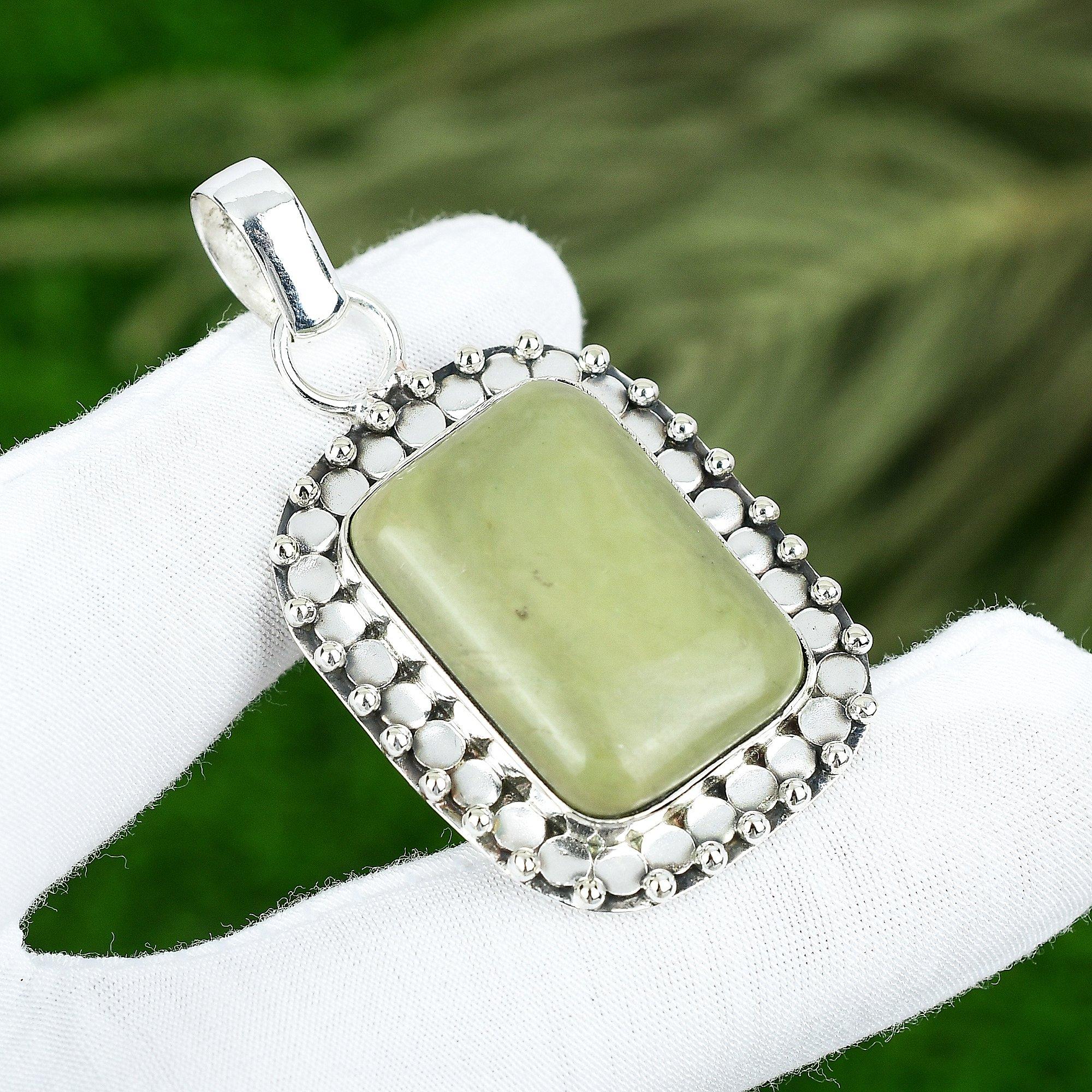 

Mothers day Sale Imperial Jasper Gemstone Sterling Silver Trendy Bezel Pendant