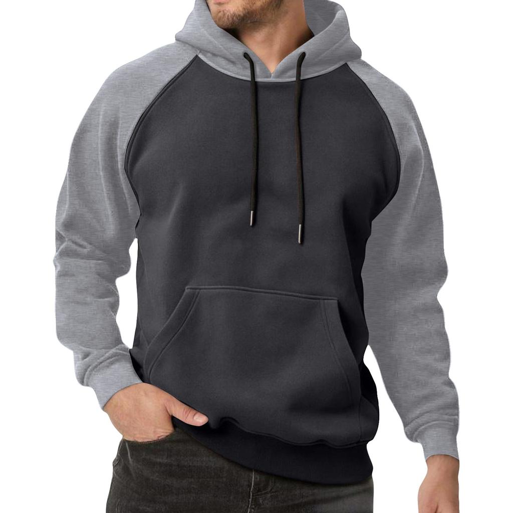 Men's Colorblock Sweatshirt Hoodie Men's Sports Large Size Casual Sweatshirt