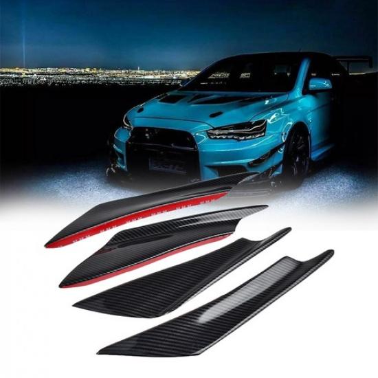 Глянцевое углеволокно левый правый плавник бампера сплиттер диффузор спойлер губа автомобиль авто