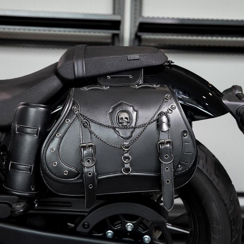 One Pair Motorcycle Saddle Bag Cruisers Saddlebags Punk Style Moto Bike Bag Not Easily Deformed Outdoor Riding Luggage Equipme