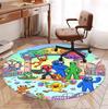 Game Rainbow Friends Pattern Round Rug, Indoor/Outdoor Mat, for Picnic, Gameroom, Bedroom, Office, Living Room, Home Decor Carpet, Birthday Gift