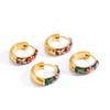Colorful Flower Enamel Earrings Women's Stainless Steel Earrings 18K Gold-plated Earrings Statement Jewelry